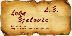 Luka Bjelović vizit kartica